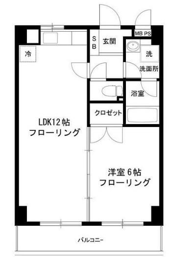 フィオーレ新横浜(1LDK/6階)の間取り写真