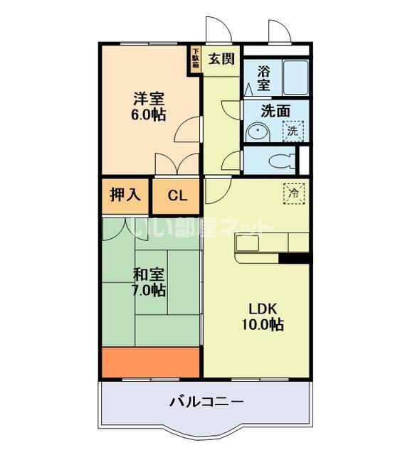 AVANDELAGARE(2LDK/2階)の間取り写真