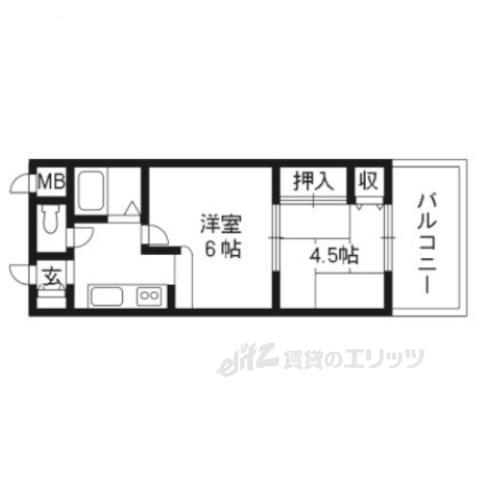 エル牧野(2K/1階)の間取り写真