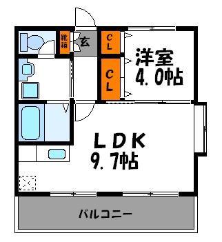 ヴィンテージ大濠(1LDK/5階)の間取り写真