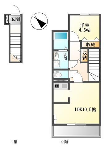 ART MAISON(1LDK/2階)の間取り写真