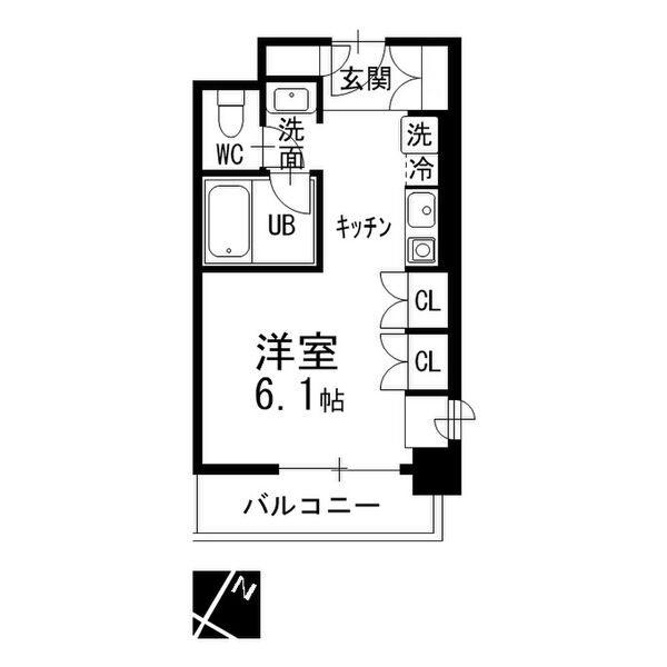 RITZY本山(ワンルーム/3階)の間取り写真
