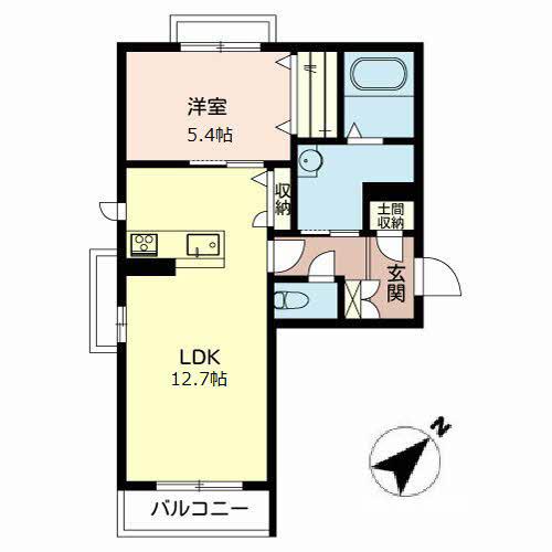 モア・モリ・メゾン(1LDK/3階)の間取り写真