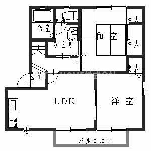 グランヴィアA(2LDK/2階)の間取り写真