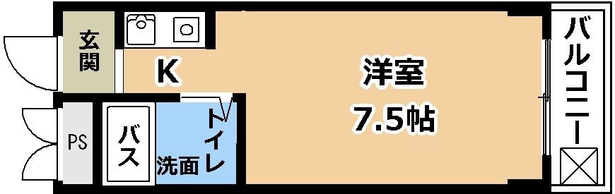 PARKレジデンス笠山(ワンルーム/4階)の間取り写真