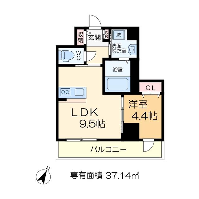 フリーダムファン(1LDK/1階)の間取り写真