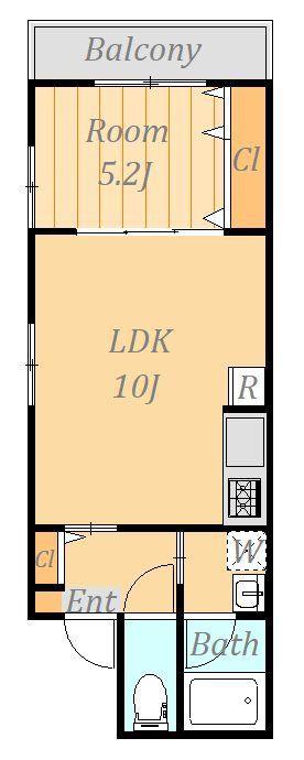 エルジュ港南台(1LDK/3階)の間取り写真