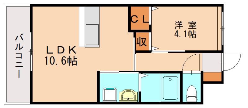 K-BLD NO.06(1LDK/3階)の間取り写真
