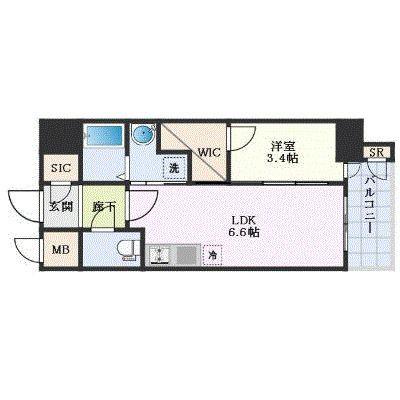 エステムコート名古屋新栄IVネスト(1DK/7階)の間取り写真
