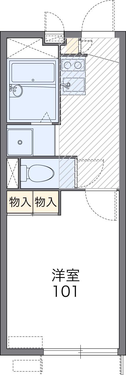 ケイム名島(1K/2階)の間取り写真