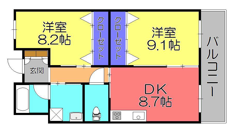 マリンパレス東陽(2LDK/4階)の間取り写真