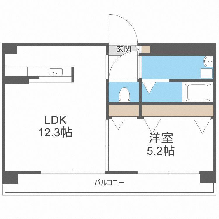 TASUKI PLAN 七隈(1LDK/7階)の間取り写真