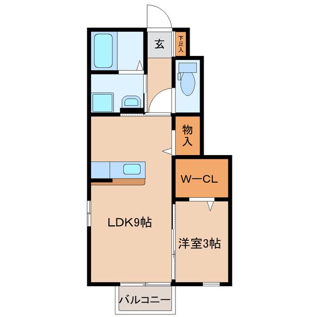 ネオハウス原町(1LDK/1階)の間取り写真