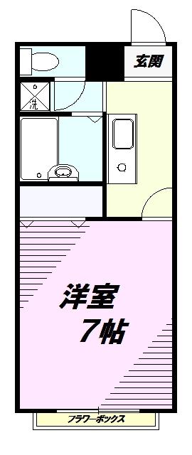 アムール琴(1K/1階)の間取り写真