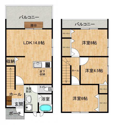 Mサマリア(3LDK/1階)の間取り写真