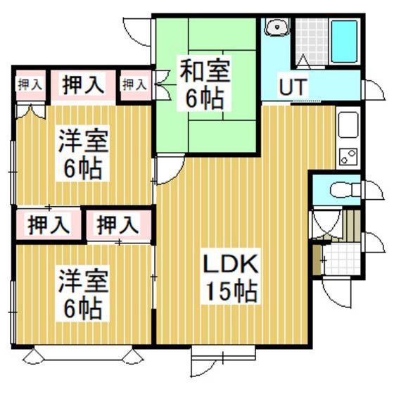 フォレスト藤沢A(3LDK/2階)の間取り写真