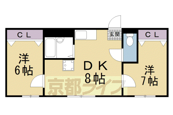 メゾン・ド・ステラII(2DK/3階)の間取り写真