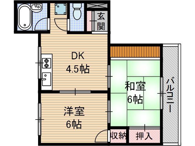 第1東雲マンション(2DK/3階)の間取り写真