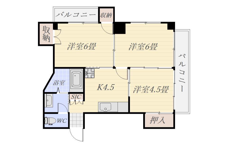 ゆたかハイツ(3K/3階)の間取り写真