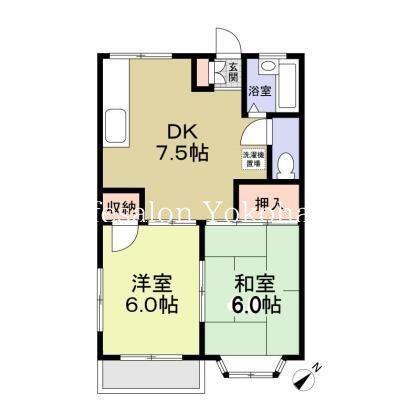 ハイム安井弐番館(2DK/1階)の間取り写真