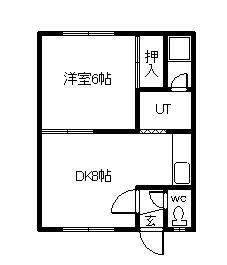 永山8・8コーポ(1DK/1階)の間取り写真