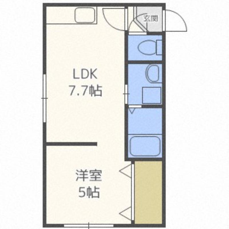 MSP722弐番館(1DK/3階)の間取り写真