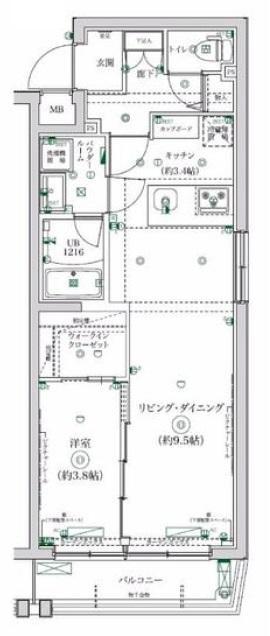 ガレリアレジデンス大泉学園(1LDK/2階)の間取り写真