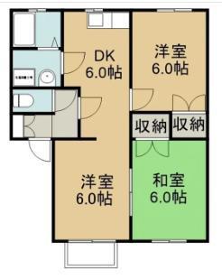 パーシモンふじA棟(3DK/2階)の間取り写真