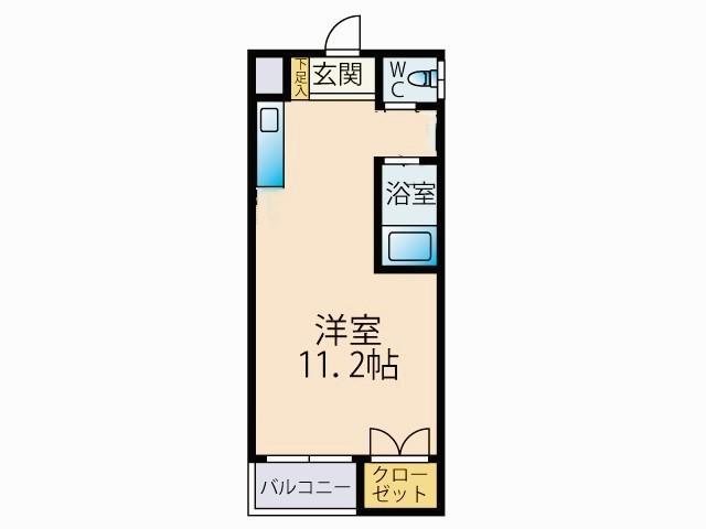 ヴィラージュ美野島(ワンルーム/1階)の間取り写真