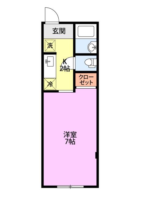 三栄ビル(1K/3階)の間取り写真
