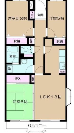 イーストパーク胡録台 ころくだい(3LDK/5階)の間取り写真