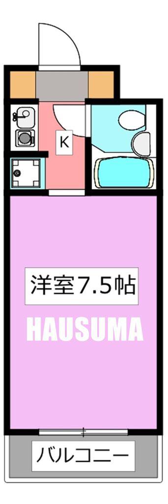 WILL OLYMPIA栄町(1K/3階)の間取り写真
