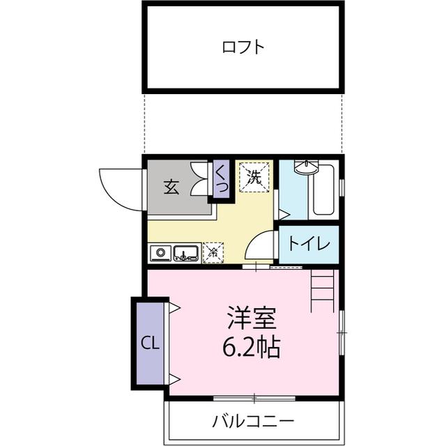 ヒルコート(1K/2階)の間取り写真