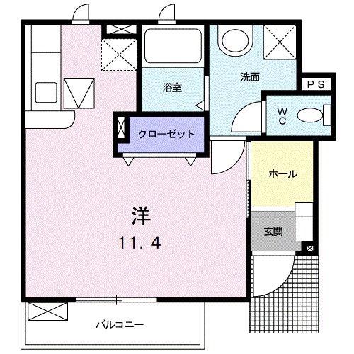 カーサ フローラ(ワンルーム/1階)の間取り写真