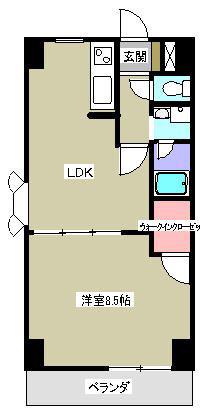藤和三軒茶屋コープ(1LDK/9階)の間取り写真