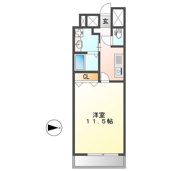 TQレジデンス名古屋錦(1K/10階)の間取り写真