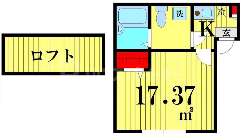 GRIP新小岩(1K/3階)の間取り写真