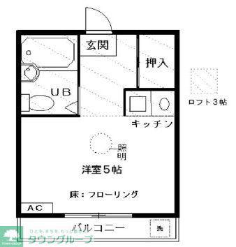 ラスール・イナIII(ワンルーム/1階)の間取り写真