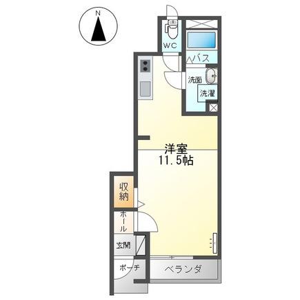 ドリームハウス(1K/1階)の間取り写真