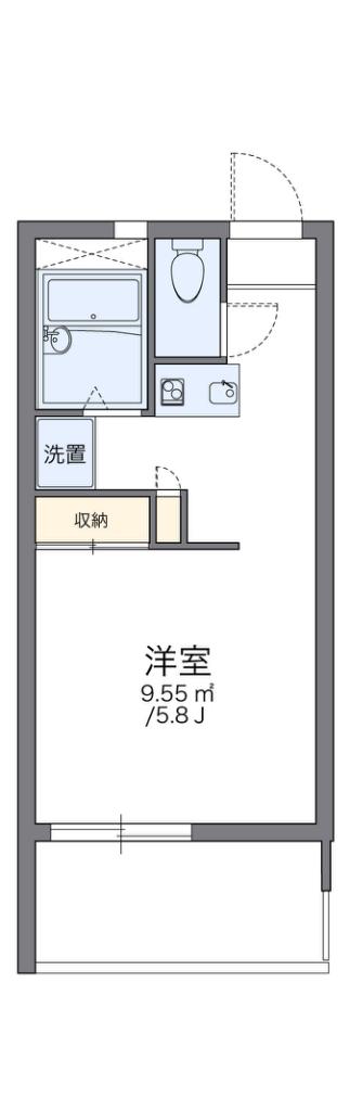レオパレスハートピア15(1K/2階)の間取り写真