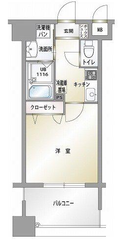 エンクレスト薬院III(1K/12階)の間取り写真