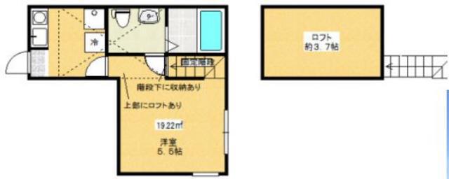 シティベル(1K/2階)の間取り写真