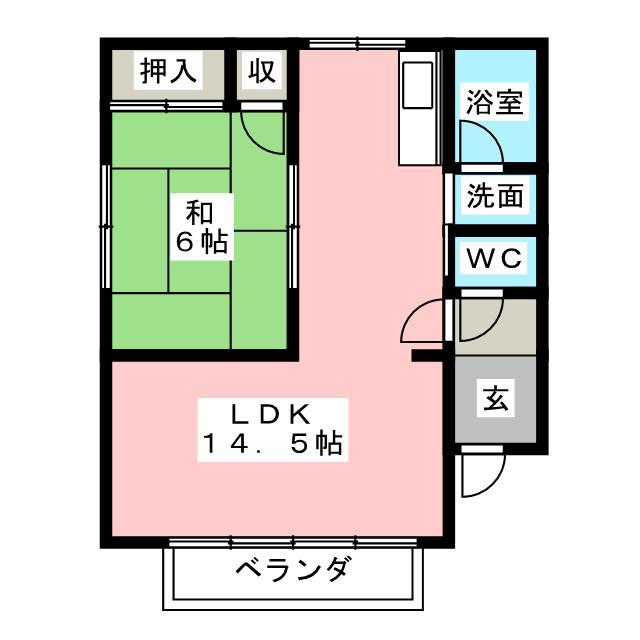 メゾンポテト(1LDK/2階)の間取り写真