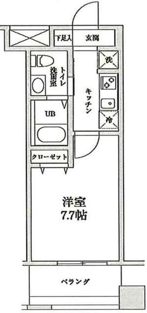サンレンハイム(1K/3階)の間取り写真