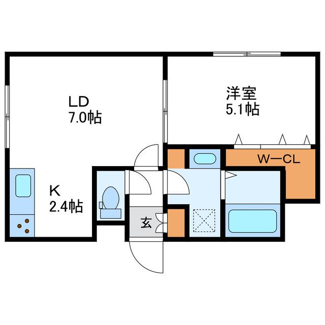 ECOA北7条 エコア北7条(1LDK/2階)の間取り写真