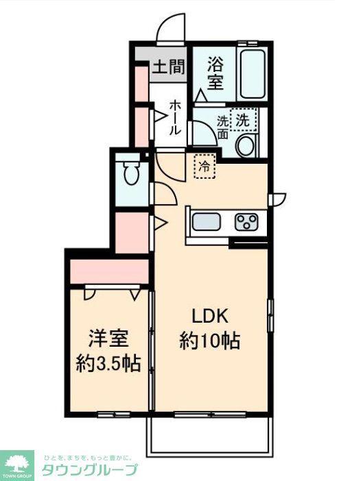 THISTLE(1LDK/1階)の間取り写真