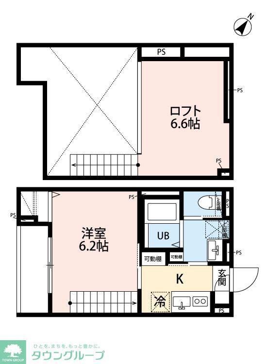 ROBOT HOME 北柏III(1K/2階)の間取り写真