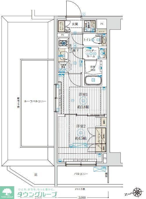 ブライズ中野哲学堂(1K/9階)の間取り写真