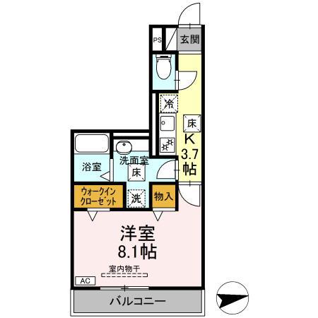 PROCEED(1K/1階)の間取り写真