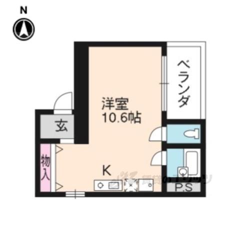 ハイツデミ(1K/4階)の間取り写真